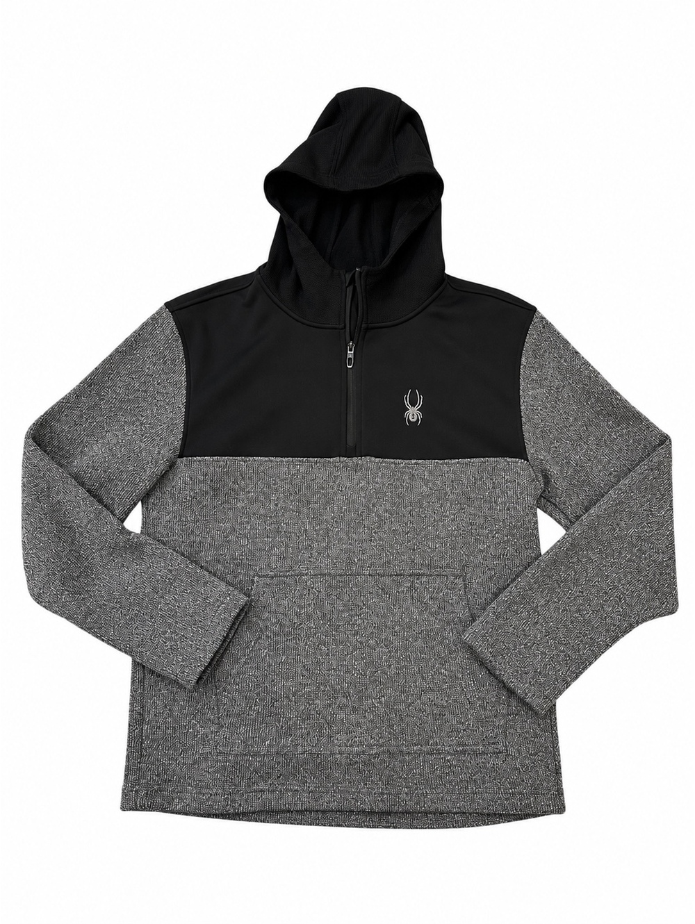 Spyder Black & Gray Quarter Zip Hoodie Sz L